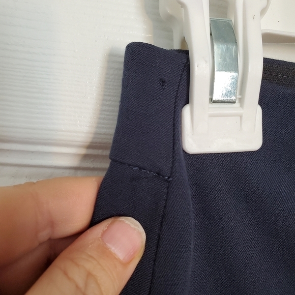 EVERLANE Skinny Navy Stretch Trousers with Side Zipper - Picture 9 of 12